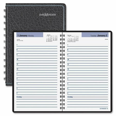 AT-A-GLANCE 5 x 8 in. Daily Appointment Book, Leather - Black AT464918